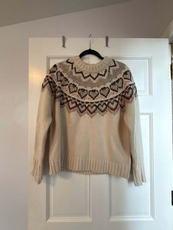 Lush Sweaters - Size M Women's Bean's Classic Ragg Wool Sweater, Crewneck Fair Isle
